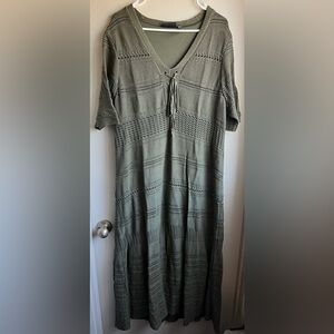 NWOT Nina Leonard Olive Knit Dress